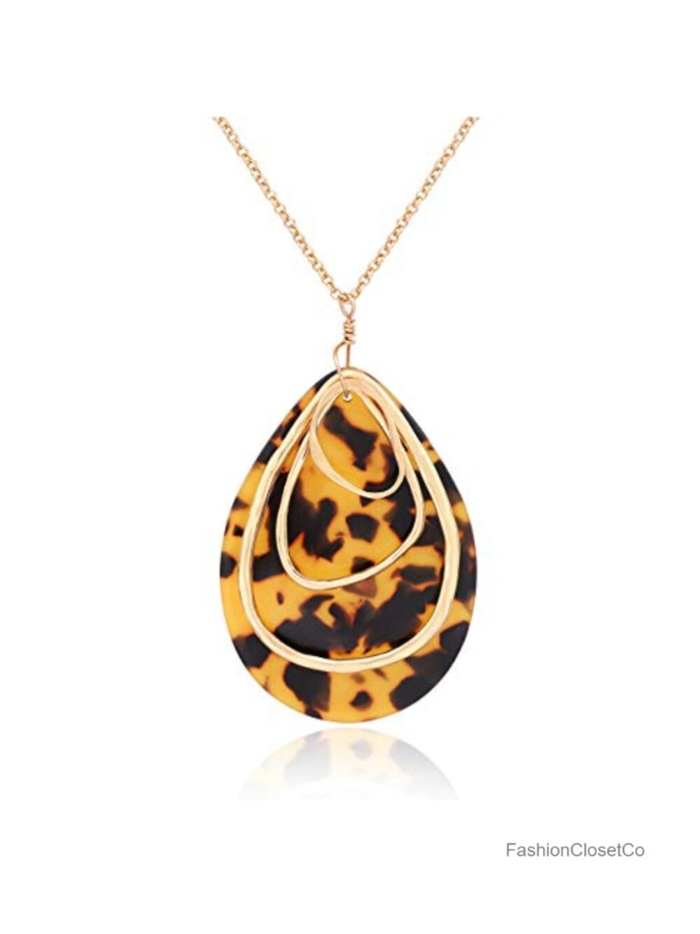 MOLOCH Teardrop Acrylic Circle Pendant Necklace Boho Minimalist Statement